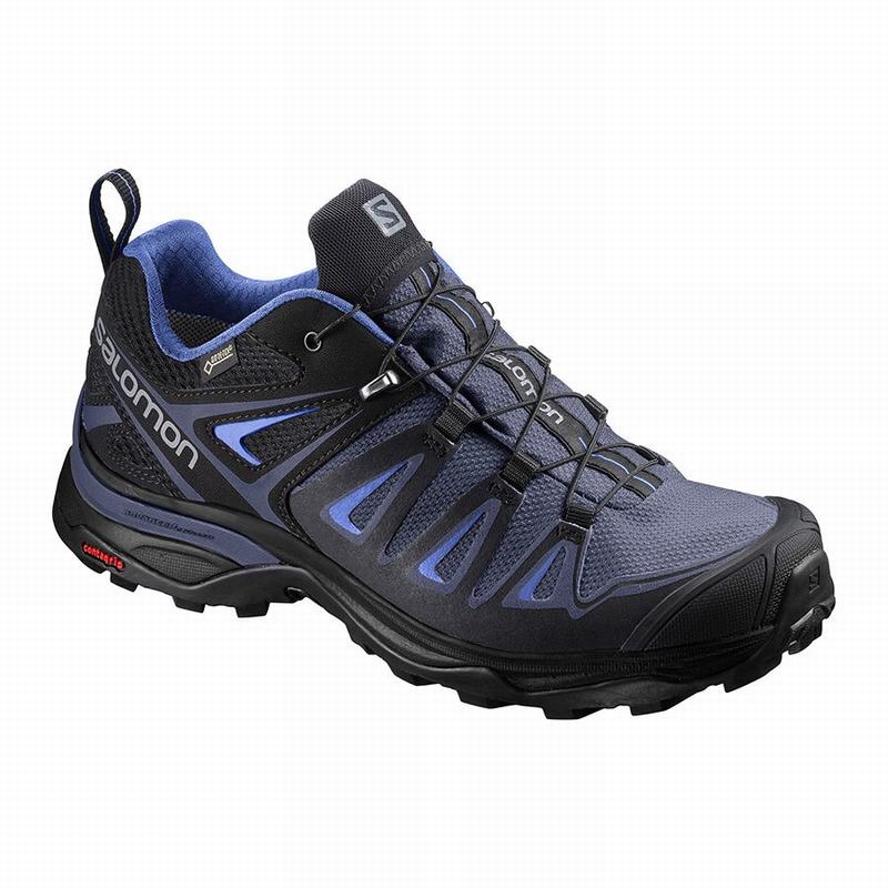 Salomon X ULTRA 3 GORE-TEX - Womens Hiking Shoes - Blue/Black - NZ (68351-FIBJ)